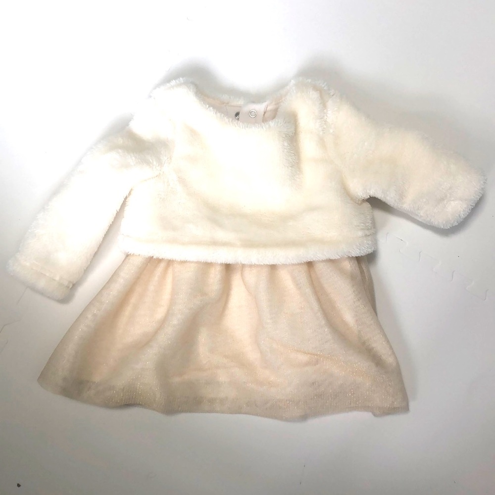 6-9M Cat and Jack gorgeous fur and tulle dress